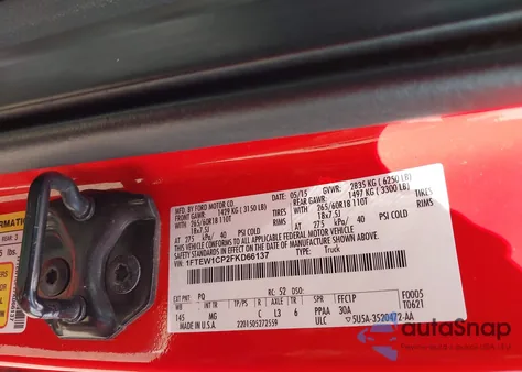 2015 Ford F-150 Xlt z USA, uszkodzony, nr VIN 1FTEW1CP2FKD66137